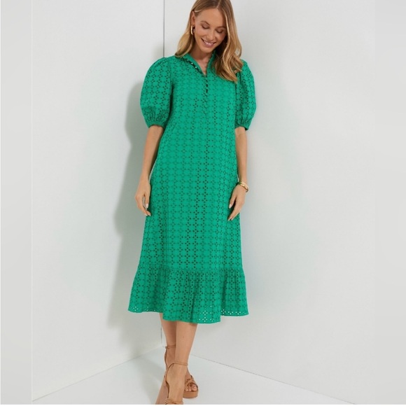 NWOT Hyacinth House Green Eyelet Midi TryallDress size Small